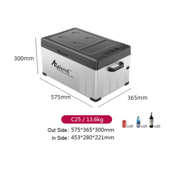 Tủ lạnh mini dùng trên ô tô nhãn hiệu Alpicool C25 - Hàng nhập khẩu