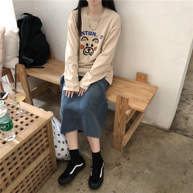 Áo Thun Tay Dài Unisex GẤU ETUN Ulzzang Thu Đông