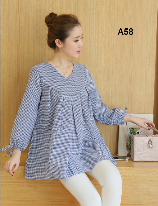 Áo bầu công sở form rộng baby doll che bụng che mông A58