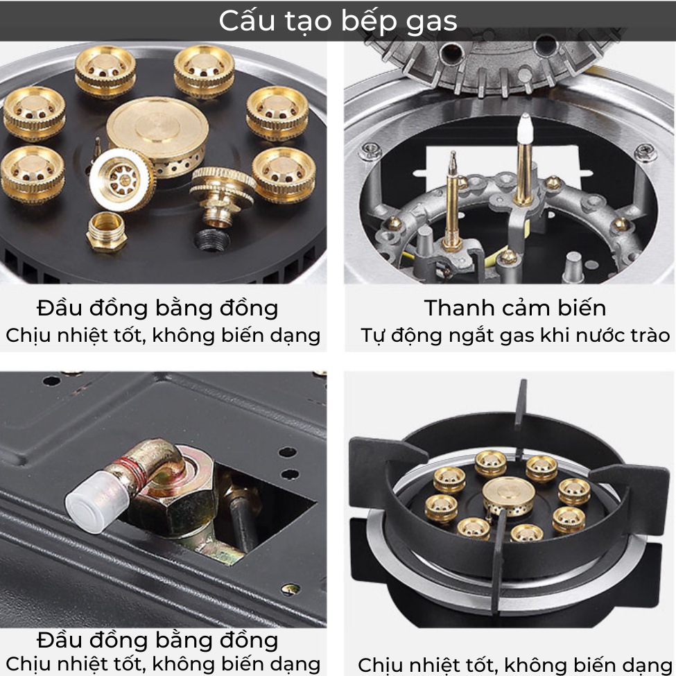 Bếp Gas Đơn NEMI GK - 68 Với 9 Đầu Đốt Lửa Công Nghiệp, Bếp Ga Mini Mặt Kính Cường Lực Phù Hợp Lắp Âm Và Dương