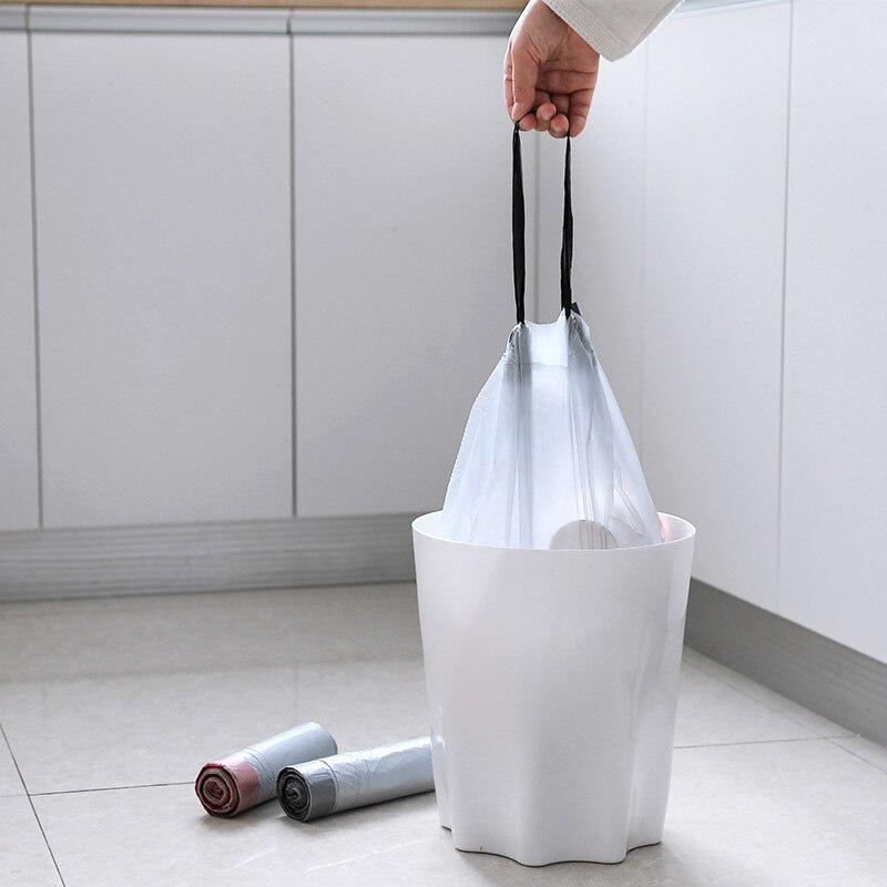 15pcs/30pcs Túi đựng rác có dây rút miệng túi rác nhà bếp dày dặn dùng 1 lần
