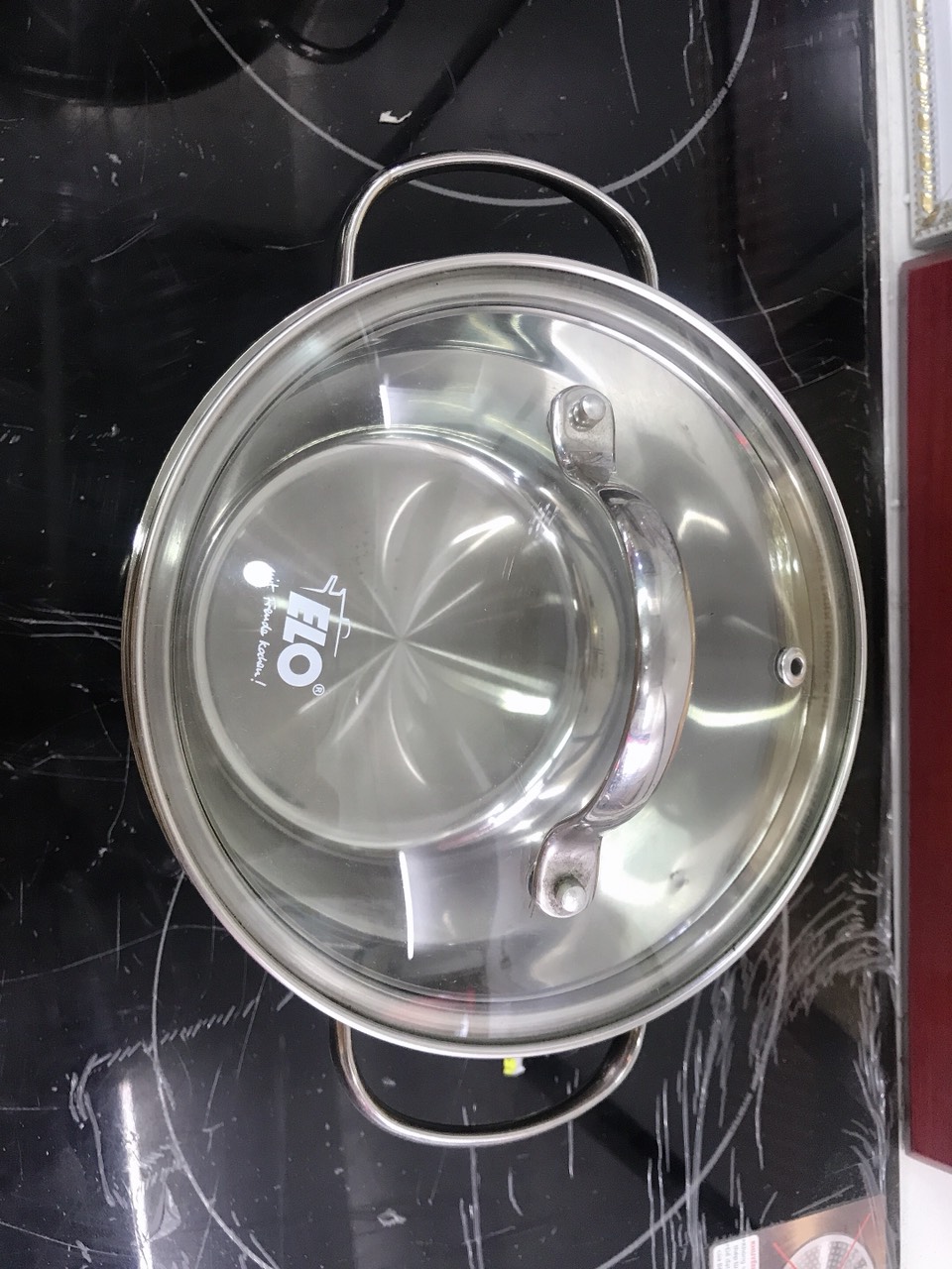 Bộ nồi inox 304 Elo New Luna 4 chiếc vung kính