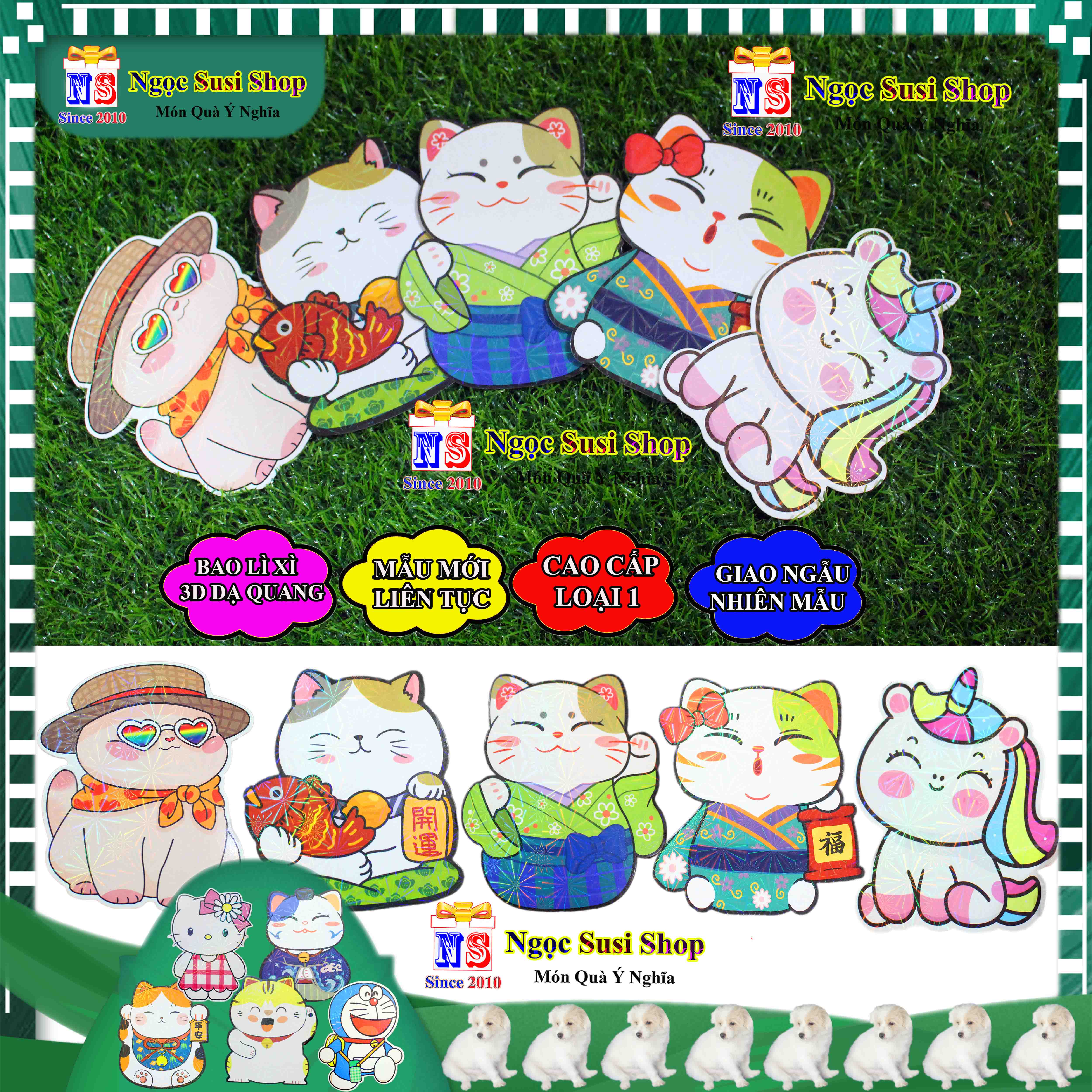 1-10 BAO LÌ XÌ 3D HÌNH THÚ CAO CẤP DẠ QUANG CHIẾU LẤP LÁNH - BAO LÌ XÌ CHO BÉ SIÊU CƯNG