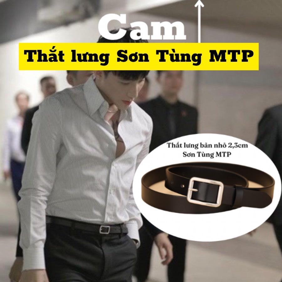 Thắt Lưng Nam Sơn Tùng 2.3cm, Dây Nịt Nam Nữ Mặt Chữ Nhật, Dây Thắt Lưng Nữ Nam Bản Nhỏ Kiểu Hàn Quốc Camcamvintage