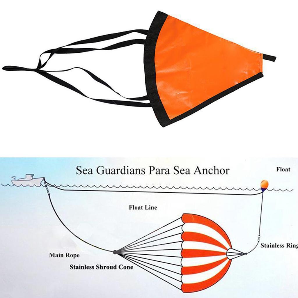 Anchor Drogue Drfiting Brake + 24inches Tow Rope for 21ft / 6.2m boat