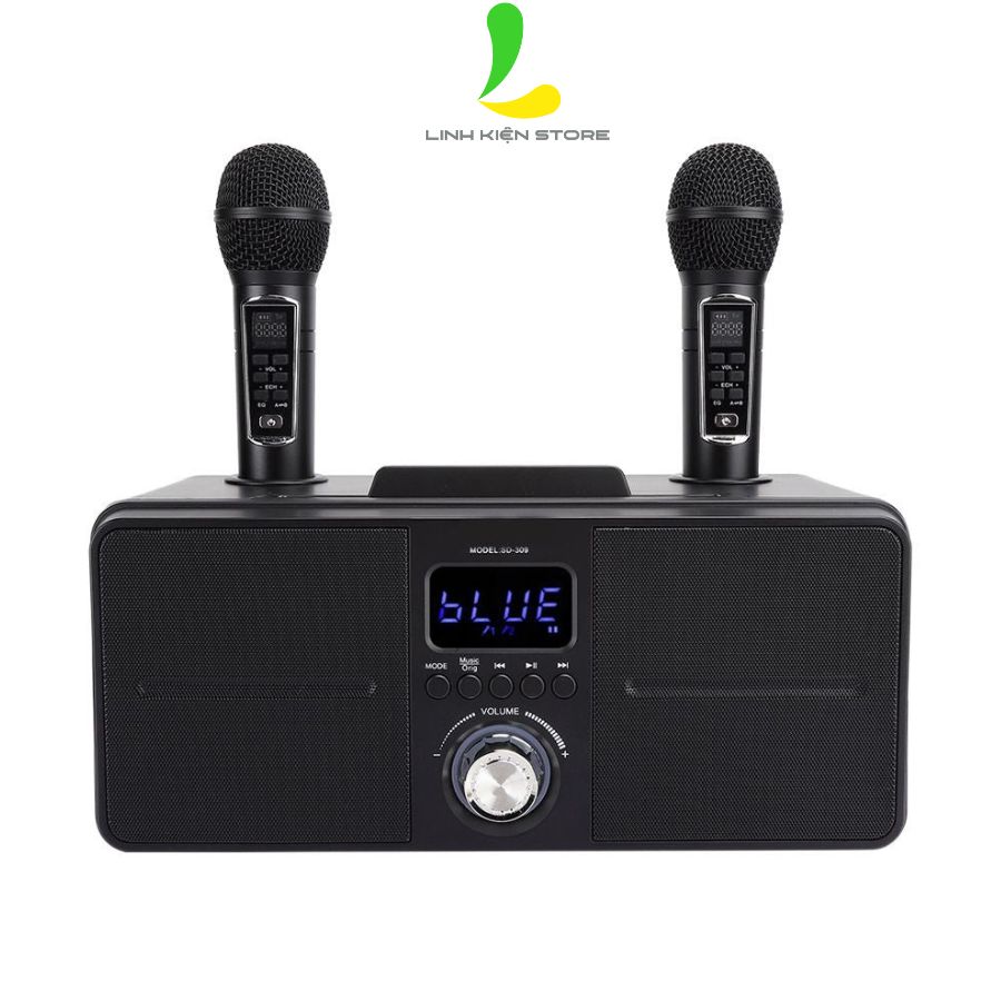 Loa Bluetooth Karaoke SD309 - Loa xách tay mini làm từ nhựa ABS kèm micro không dây xịn hát karaoke liên tục 5 giờ