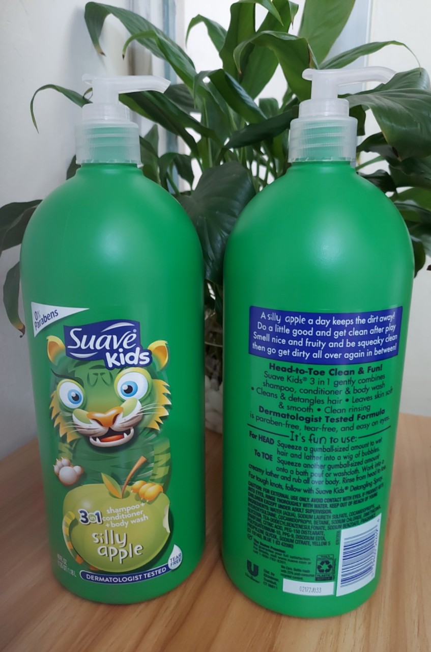 Sữa tắm gội cho bé Suave Kids 3in1 1.18L hương táo chuẩn hàng MỸ