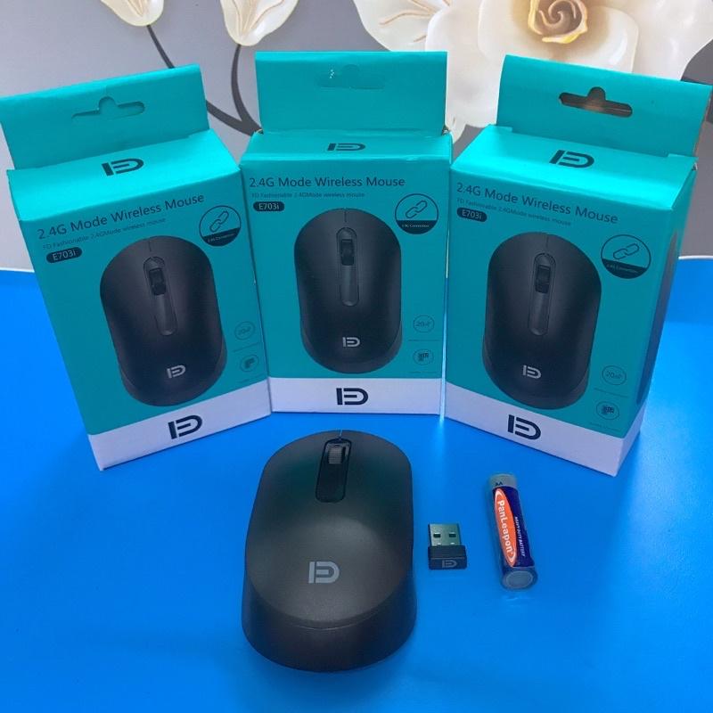 Chuột không dây E703i Sử dụng bộ thu USB 2.4G, 1600DPI Dành cho pc, laptop, macbook...chuột quang, mouse không dây.