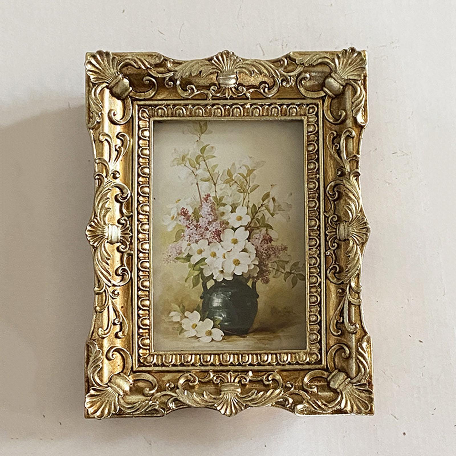Photo Frame Picture Holder Embossed Frame Ornate for Living Room Home Decor