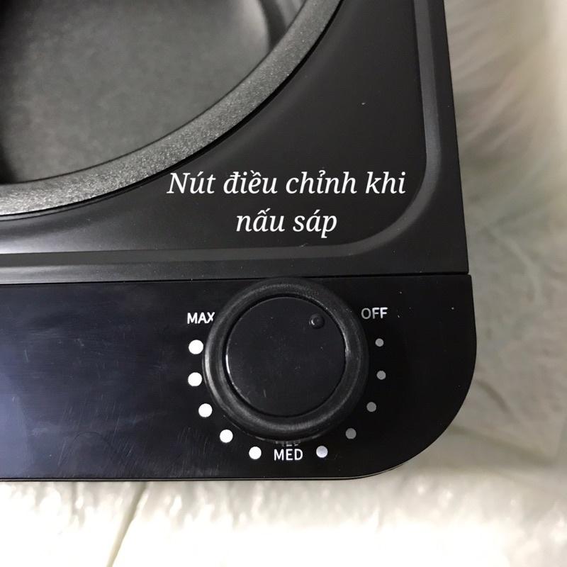Nồi nấu sáp wax lông chống dính + 100g Sáp wax cao cấp siêu bám lông + Mỡ trăn nguyên chất