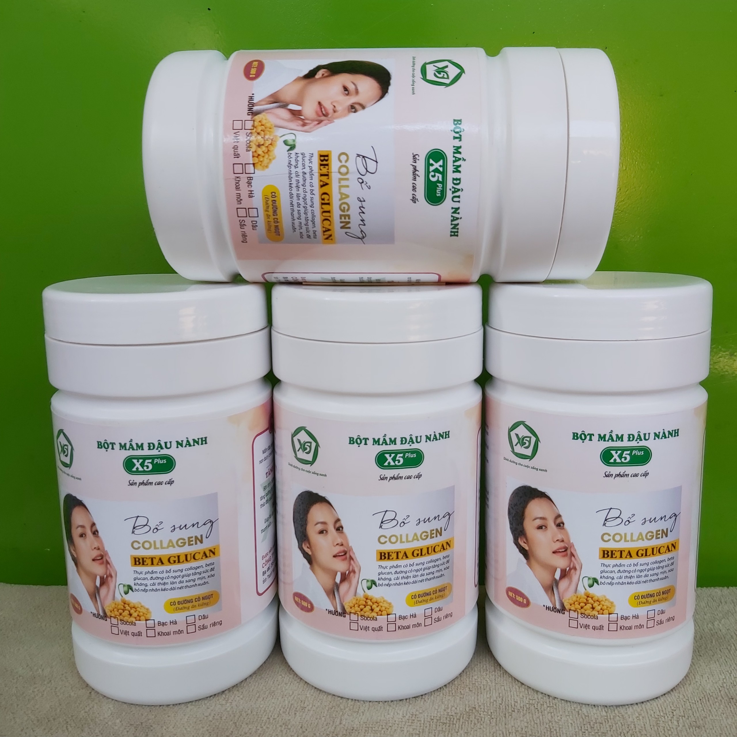 Combo 3 Hộp Bột Mầm Đậu Nành X5 Có Bổ Sung Collagen, Betaglucan