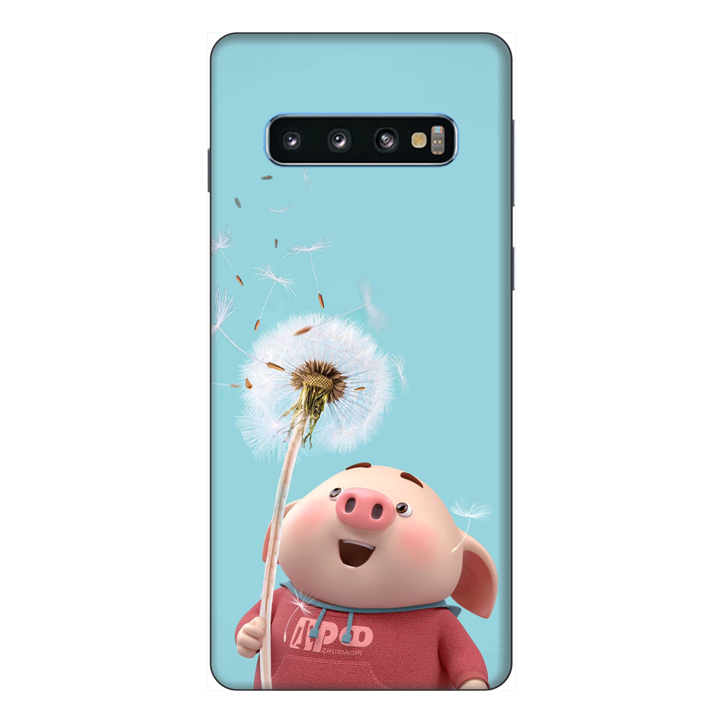 Ốp Lưng Điện Thoại Samsung S10 Heo Con Và Hoa Bồ Công Anh