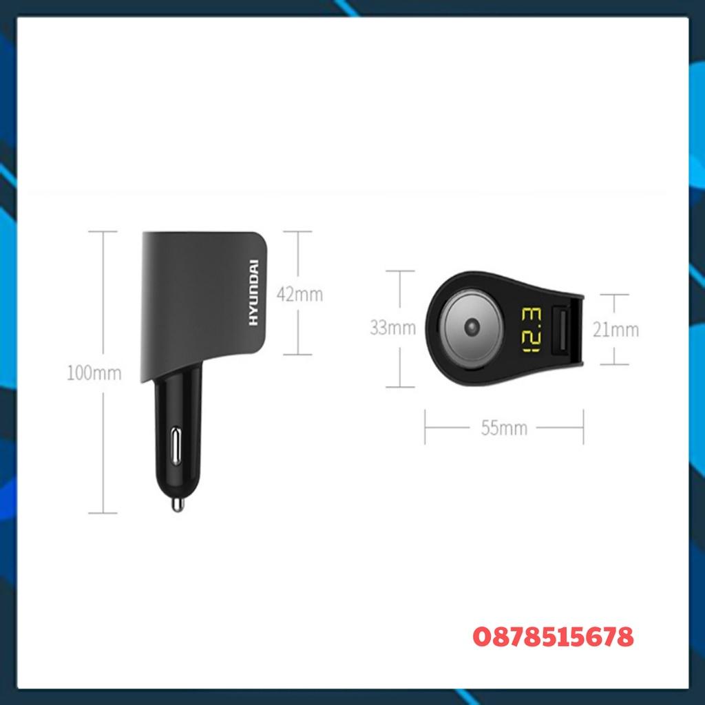 Tẩu sạc Hyundai cao cấp 1 tẩu tròn (3 USB nhỏ),có màn hình LED hiển thị điện áp - Hàng Chất Lượng