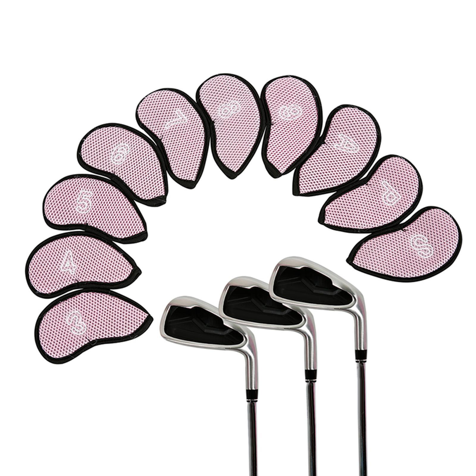 10Pcs Golf Iron Head Covers Protection Golf Wedges Headcovers Wrap Iron Putter Clubs Case Golf Iron Cover for Training Equipment