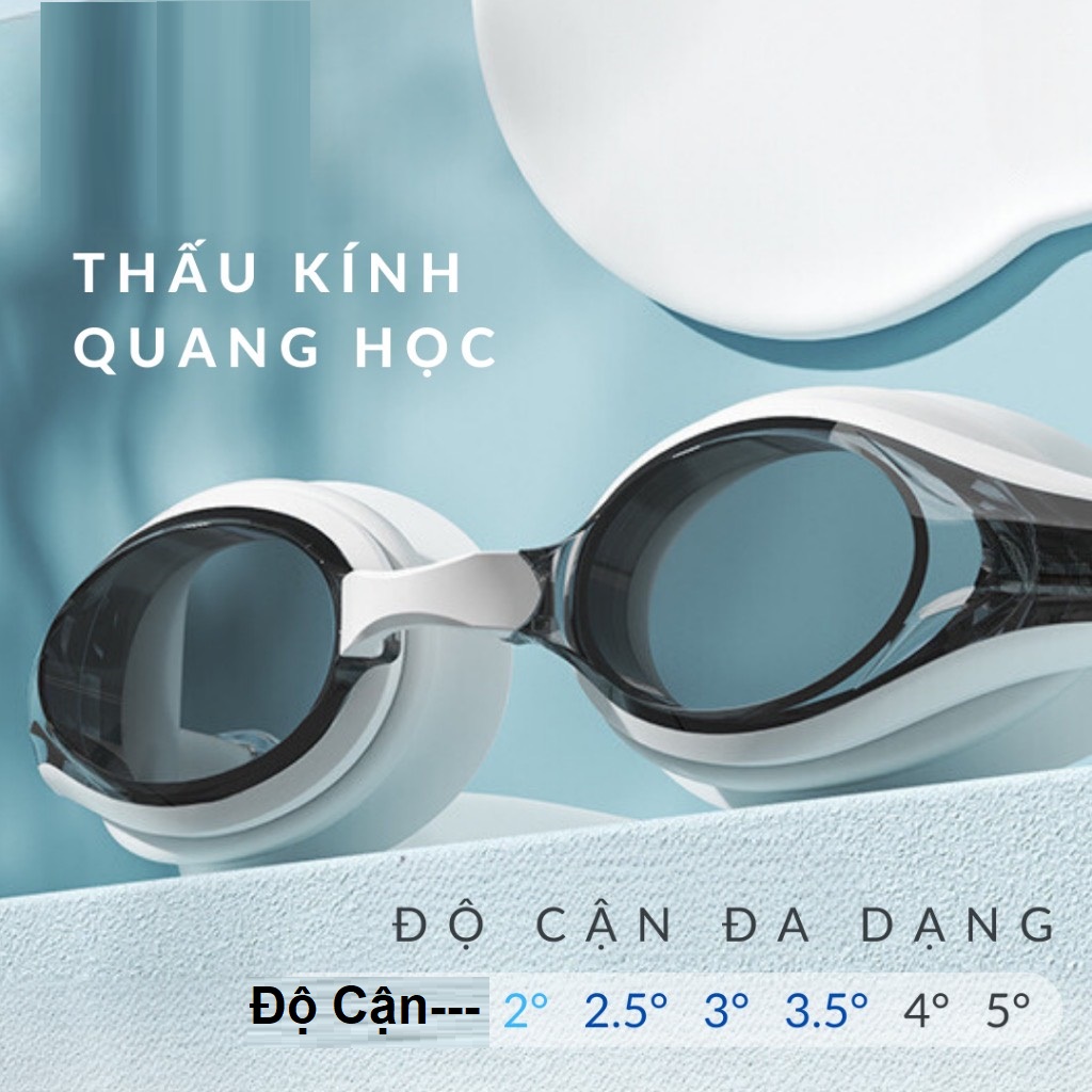 Kính bơi cận người lớn YUKE-SA16(Tặng Kèm Hộp), chống sương, độ cận từ 2-5 độ ( Không nhìn rõ đổi trả miễn phí)