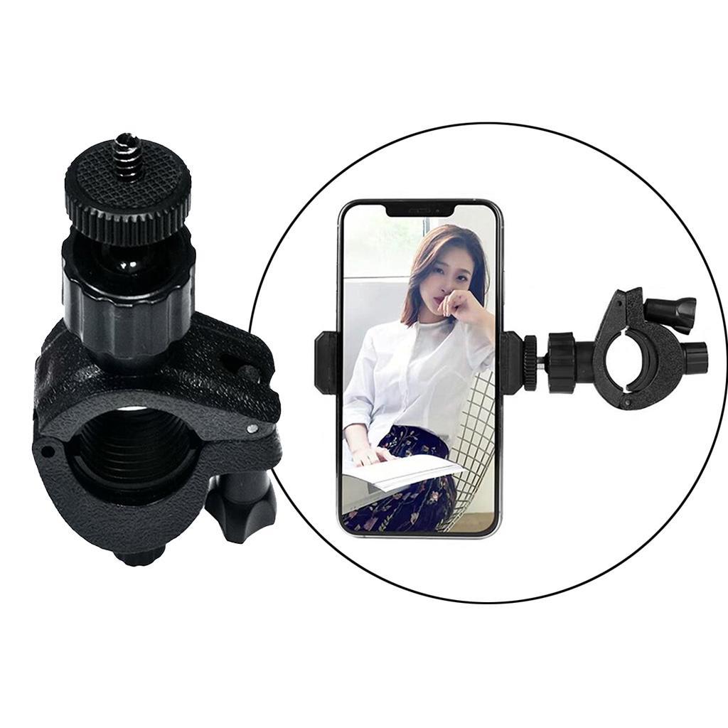 2x Ball Head Clamp Mount 1/4" Screw Mount Swivel Bracket for Tripod Black