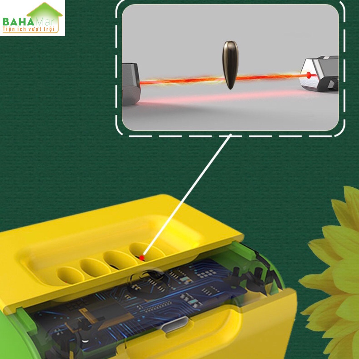 MÁY BÓC TÁCH HẠT HƯỚNG DƯƠNG, HẠT BÍ CÓ SẠC ĐIỆN "BAHAMAR" Tách vỏ hạt một cách hiệu quả cao, động cơ giảm mô-men xoắn lớn phối hợp với phát hiện quang học để giảm thiệt hại khi mở vỏ và nhận ra việc mở vỏ hiệu quả.