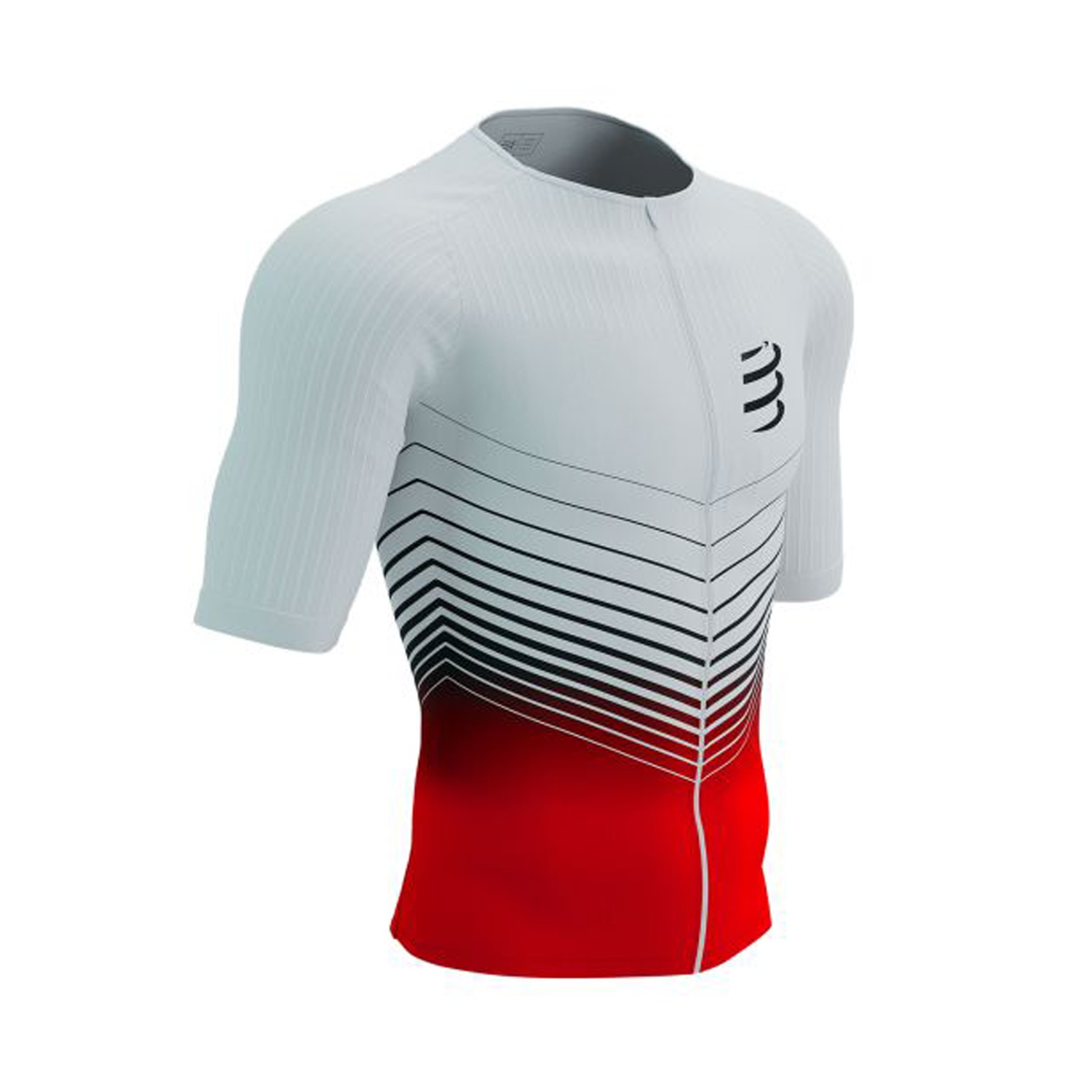 Áo Chạy Bộ Nam Compresport Tri Postural Aero SS Top - White/Red