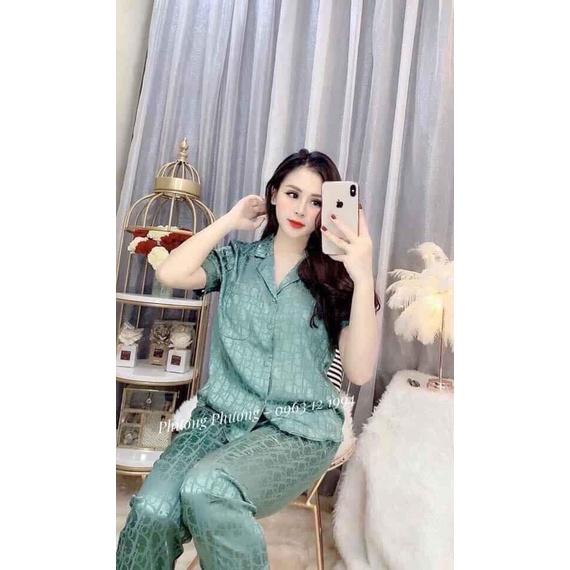 Bộ Pyjama Lụa tay cộc quần dài - Lụa Satin-mẹ bầu mặc sau sinh tiện lợi