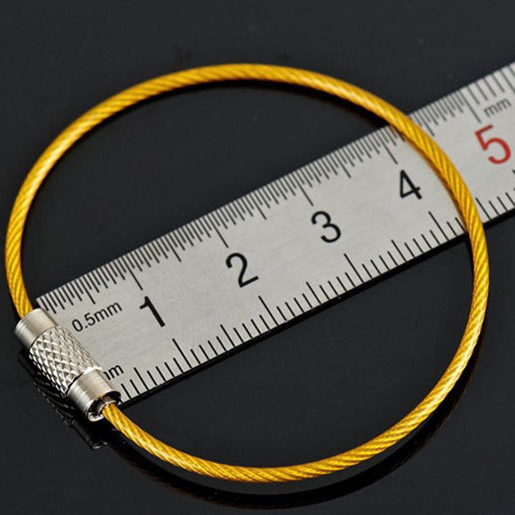 10Pcs Cable Wire Loop Luggage Tag Loops Stainless Steel Wire Straps black