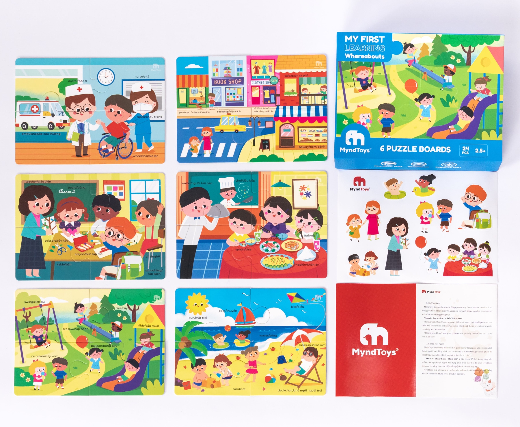 Đồ chơi Giáo dục MyndToys Xếp hình puzzle thông minh My First Learning – Whereabouts cho bé từ 2.5 tuổi