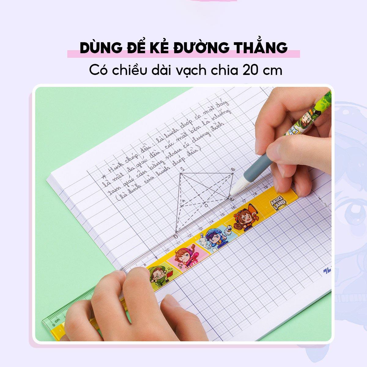 Thước Thẳng 20 cm - Nhân Vật Akooland Thế Giới Học Cụ Thần Kỳ - Thiên Long TP-SR011/AK