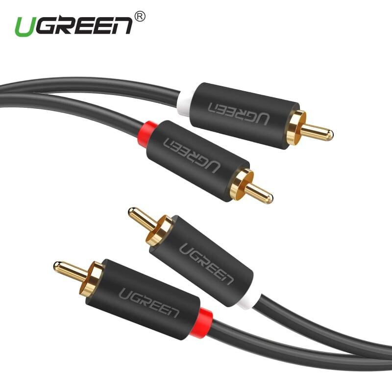 Ugreen UG10518AV104TK 2M màu Đen Cáp âm thanh Bông sen 2 ra 2 dương - HÀNG CHÍNH HÃNG