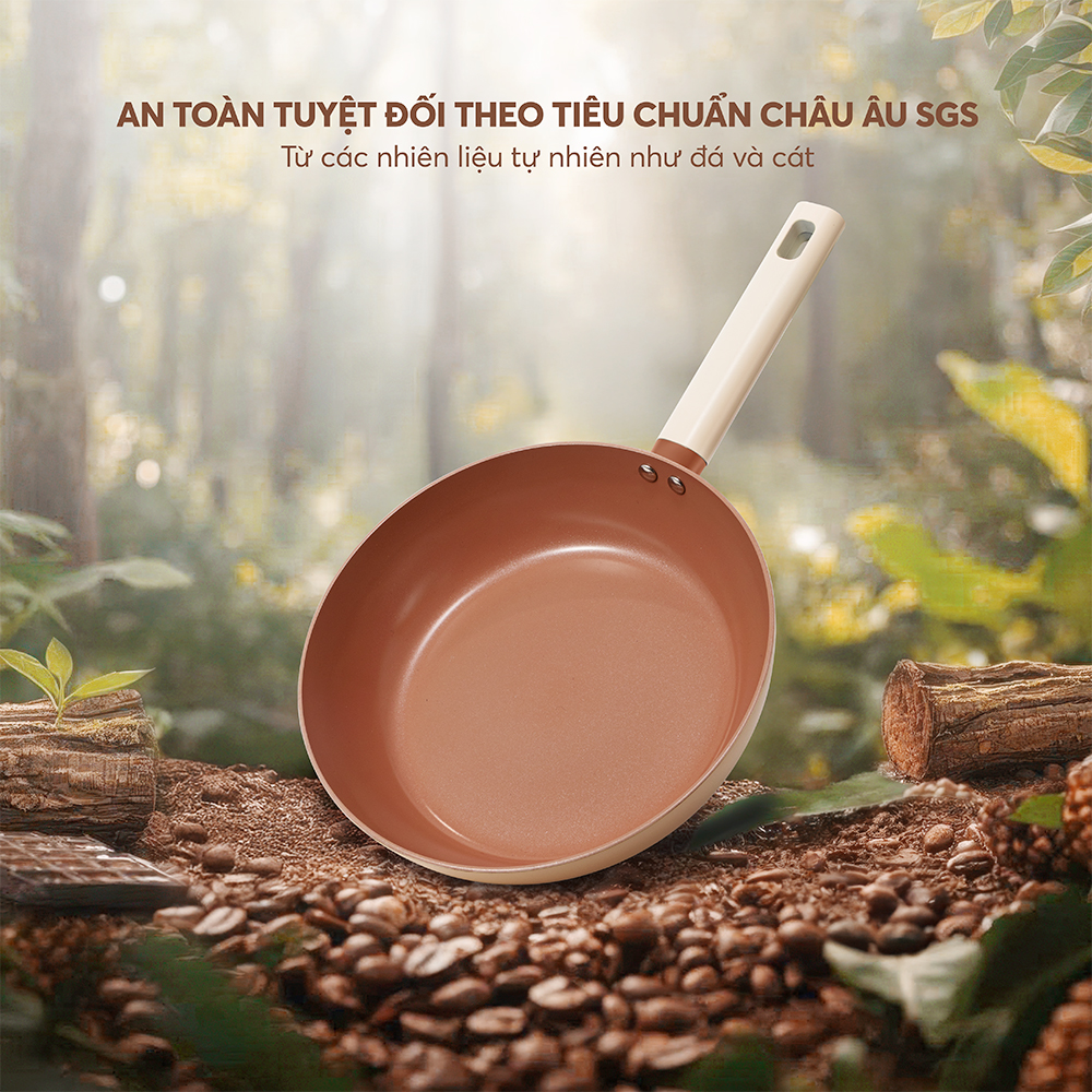Chảo Chống Dính Ceramic Elmich Mocha EL5982MC Size 20,24,26,28cm, Hàng Chính Hãng - JoyMall