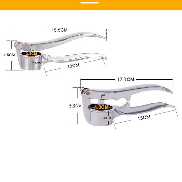 Dụng Cụ Nghiền, Ép Tỏi Cầm Tay Màu Bạc Thép Không Gỉ
