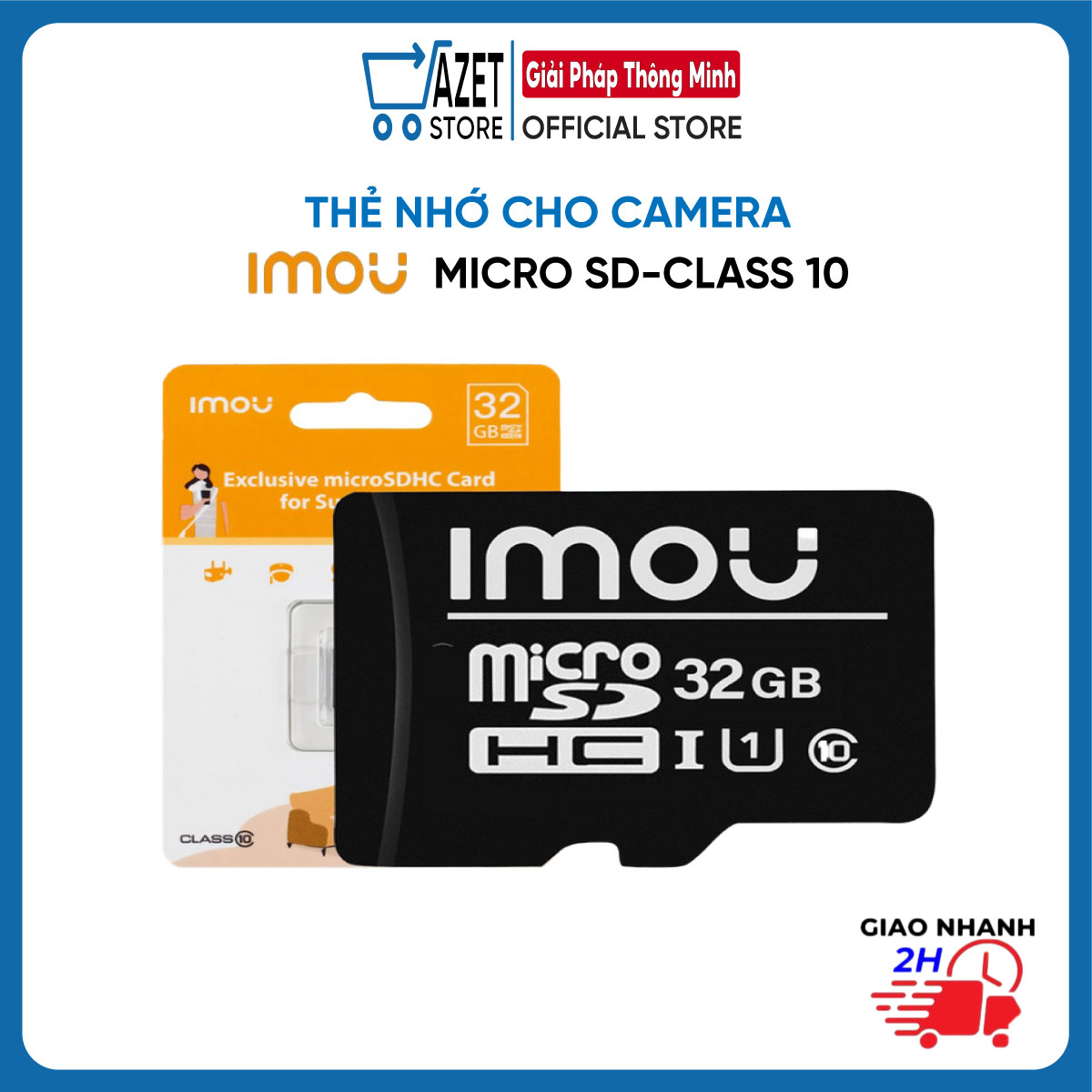 Thẻ Nhớ Camera IMOU Chuẩn Micro SD Dung Lượng 32GB/64GB Class 10 U1 Đốc Độ Cao Hàng Chính Hãng