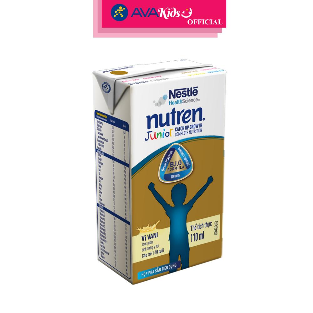 Lốc 4 hộp sữa pha sẵn Nutren Junior hương vani 110 ml (1 - 10 tuổi)