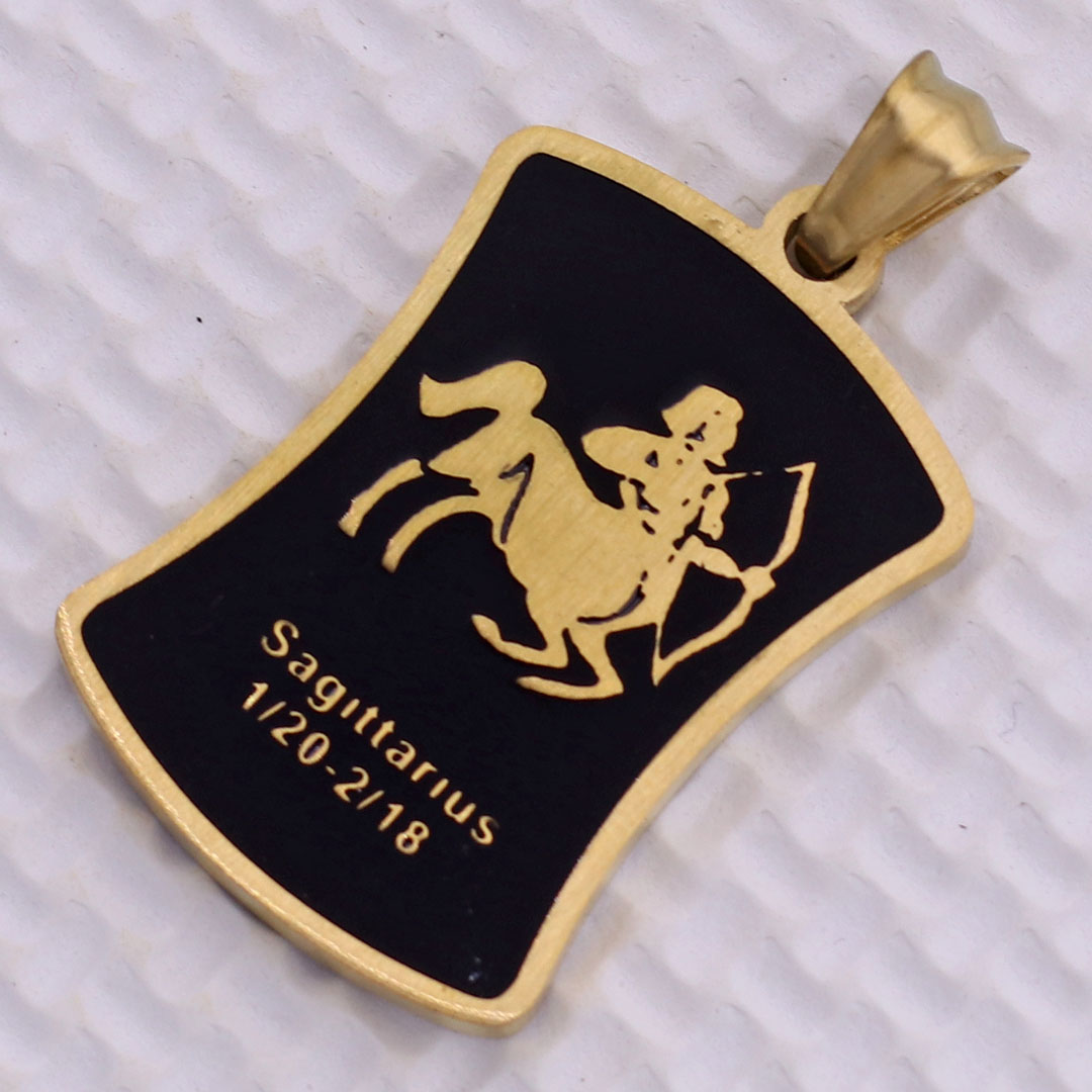 Mặt dây chuyền cung Nhân Mã - Sagittarius inox vàng kèm vòng cổ dây chuyền inox vàng + móc inox vàng, Cung hoàng đạo