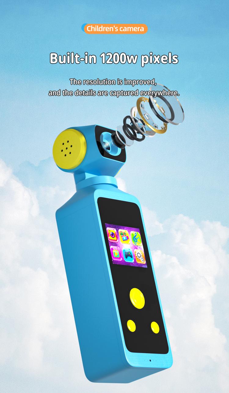 Máy ảnh bỏ túi thể thao 4K Máy quay video Đường truyền micrô trong Giao diện Ống kính xoay 270 độ của Máy quay phim Nhỏ và di động