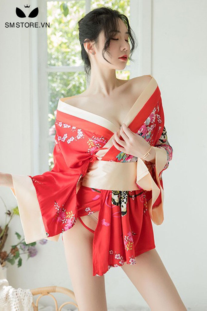 Đồ ngủ kimono cosplay nữ nhân Nhật Bản cách tân áo ngắn - SMS047