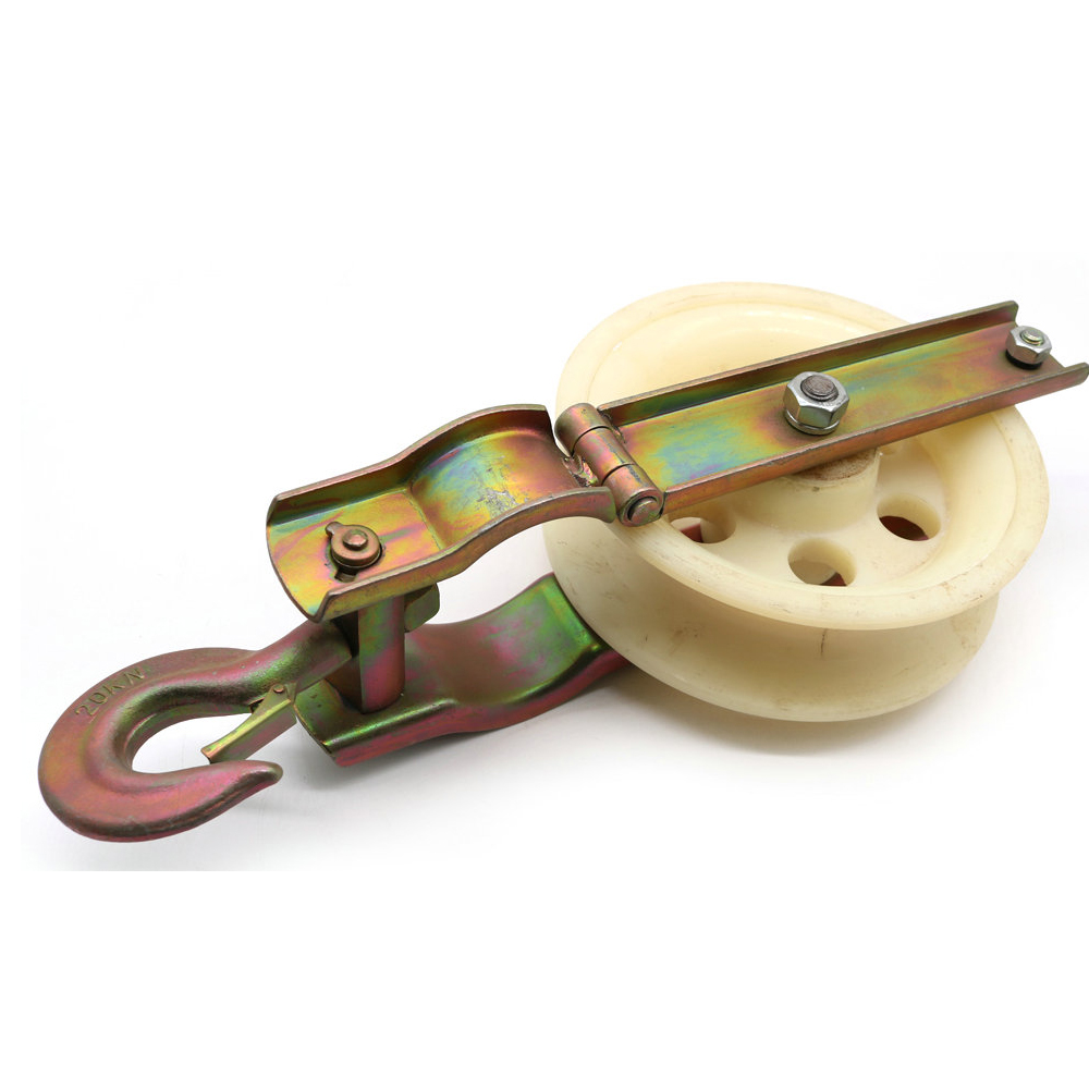 Puly Nhựa Kéo Dây Cáp Điện, Treo Con Lăn Trượt Ròng Rọc, Dây Cáp Nâng Băng Tải Bánh Xe Kích Thước 160*40mm - Hàng Chính Hãng