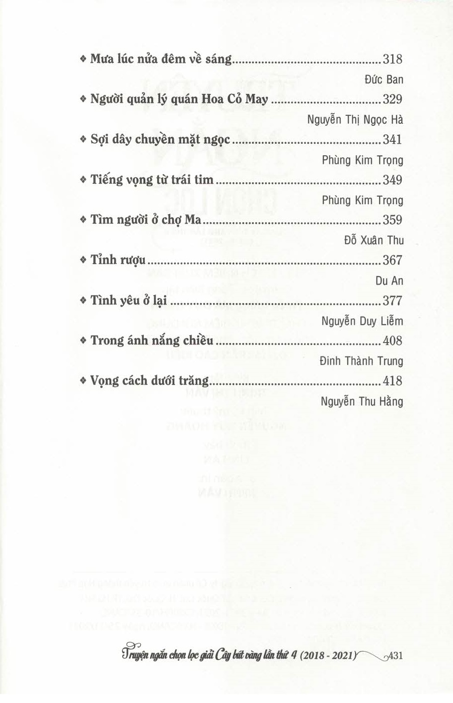 Truyện Ngắn Chọn Lọc - Giải Cây Bút Vàng Lần Thứ 4