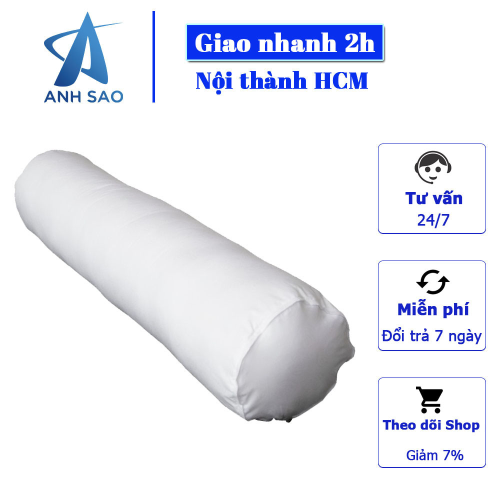 Gối ôm Fiber cao cấp A 25*100cm, chất liệu sợi Fiber mềm mịn, vỏ gối kháng khuẩn