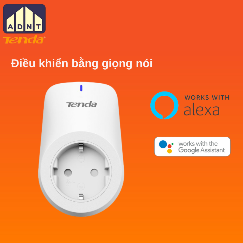 Ổ cắm wifi thông minh bật tắt thiết bị điện từ xa hỗ trợ giọng nói SP3 Tenda hàng chính hãng