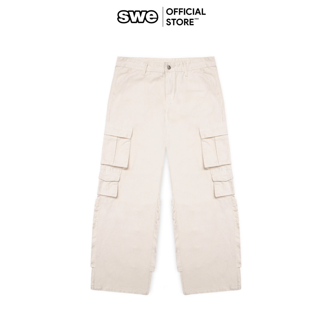 Quần jeans dài unisex Local Brand BUTTON CARGO PANT dáng suông, ống rộng - Thương hiệu SWE VN