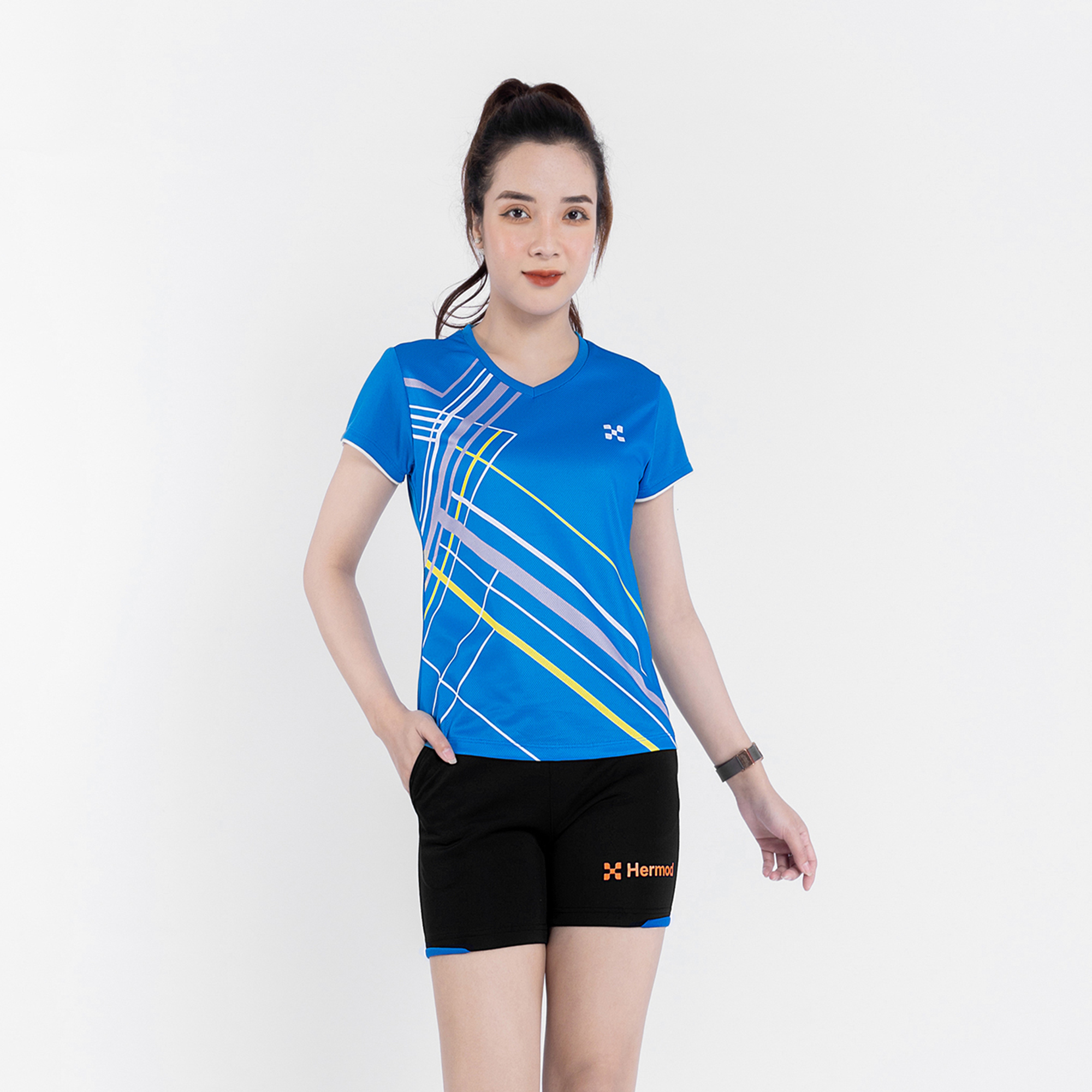 Áo Thể Thao Nữ HERMOD Tennis, Cầu Lông, Bóng Chuyền, Vải Co Dãn, Thoáng Mát, Thấm Hút B03XL