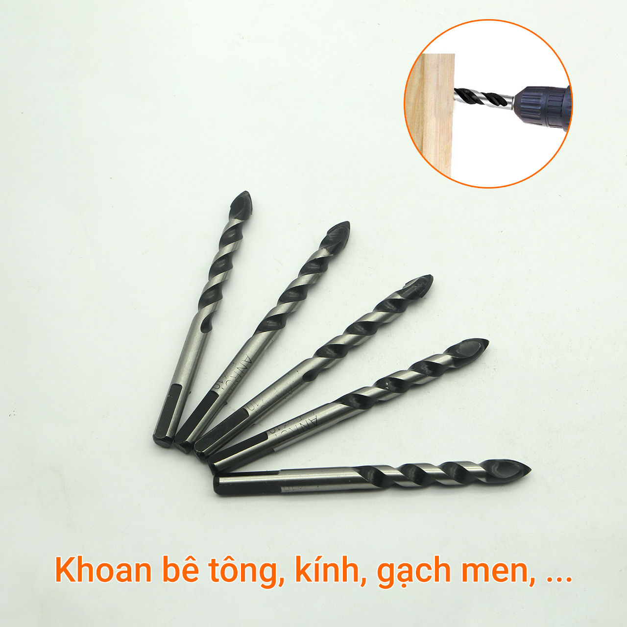 Bộ 3 Mũi khoan đa lớp 10mm dài 120mm