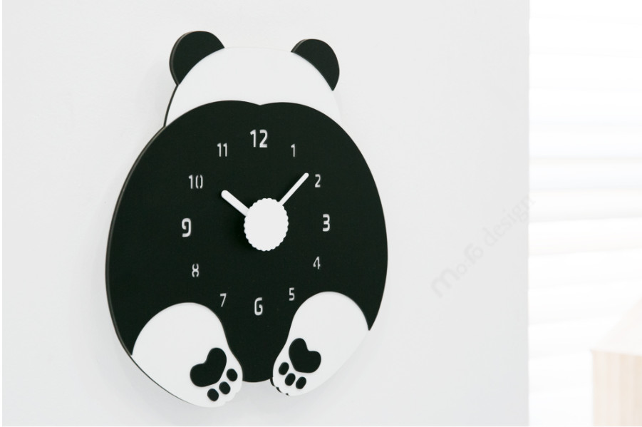 Đồng hồ treo tường trang trí Decor hình gấu Panda dễ thương - Panda wall clock