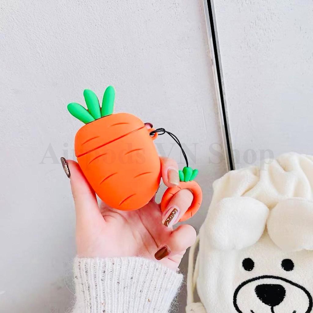 Bao Case Ốp dành cho Airpods 1/2, Airpods Pro củ cà rốt siêu kute silicon cao cấp