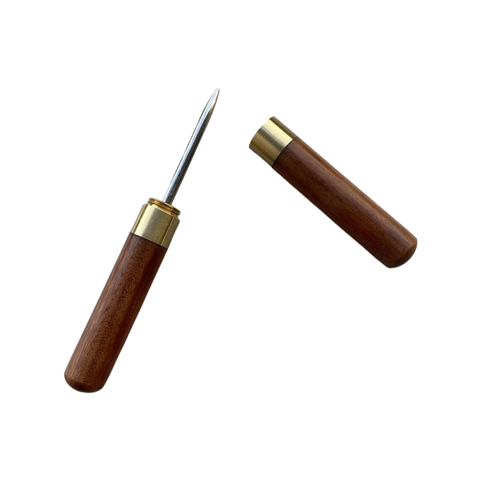 Racquet Stringing Awl, Stringing Machine Tool, Tennis Badminton Racket Awl, Portable Durable Metal Wooden Handle