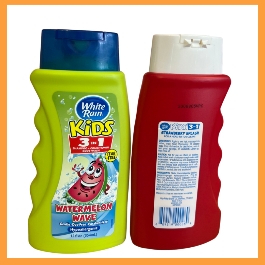 (Quà tặng không bán) combo 2 chai Sữa tắm gội và xả 3in1 White Rain kids 355ml dành cho bé của Mỹ (giao ngẫu nhiên)