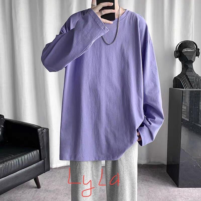 Áo thun Trơn 7 màu cơ bản dể phối đồ dài tay form rộng Áo phông nhiều màu unisex đơn giản mặc phối bên trong siêu chất