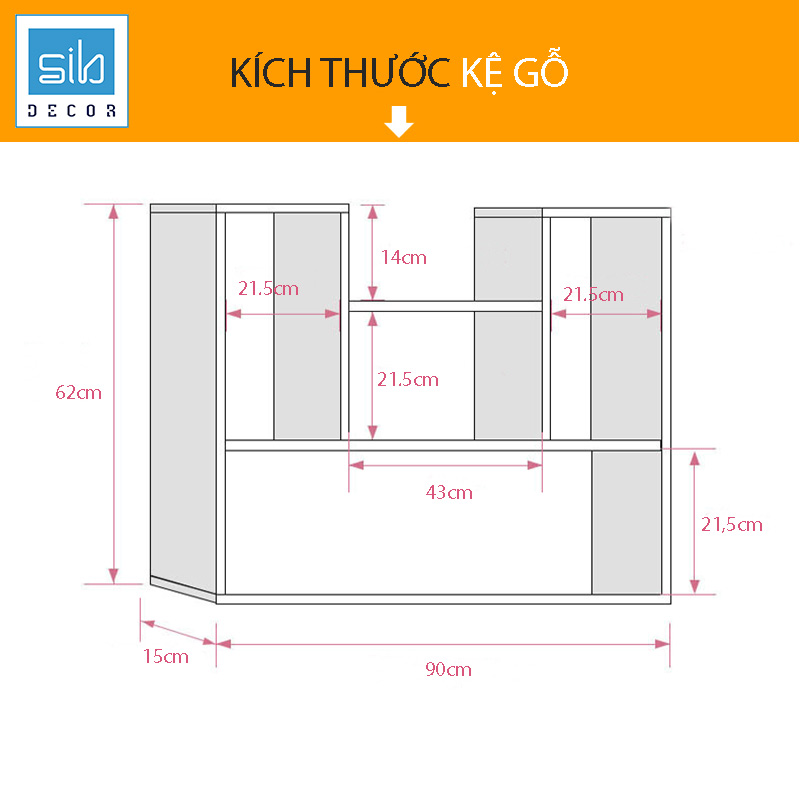 Giá Sách Treo Tường Sáng Tạo Với Kết Cấu Giấu Chân Chắc Chắn SIB DECOR (Nhiều màu)