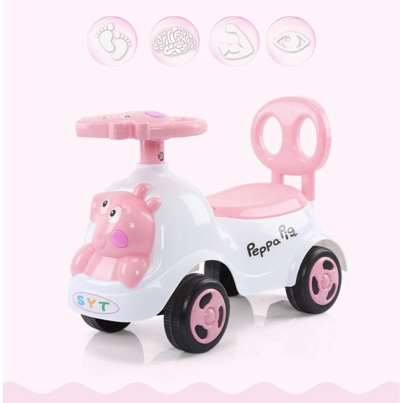 Xe chòi chân cho bé thăng bằng heo Peppa 2in1 có nhạc , tựa lưng cao cấp