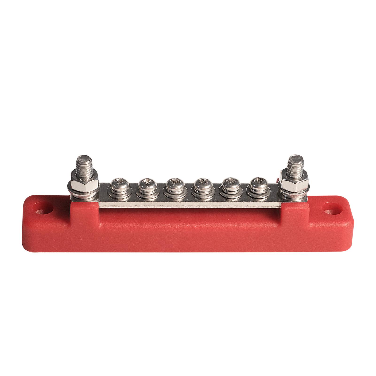 6 Terminal Single-row Bus Bar 150A BusBar Block with Cover, Ground Distribution, Power Distribution Terminal Block