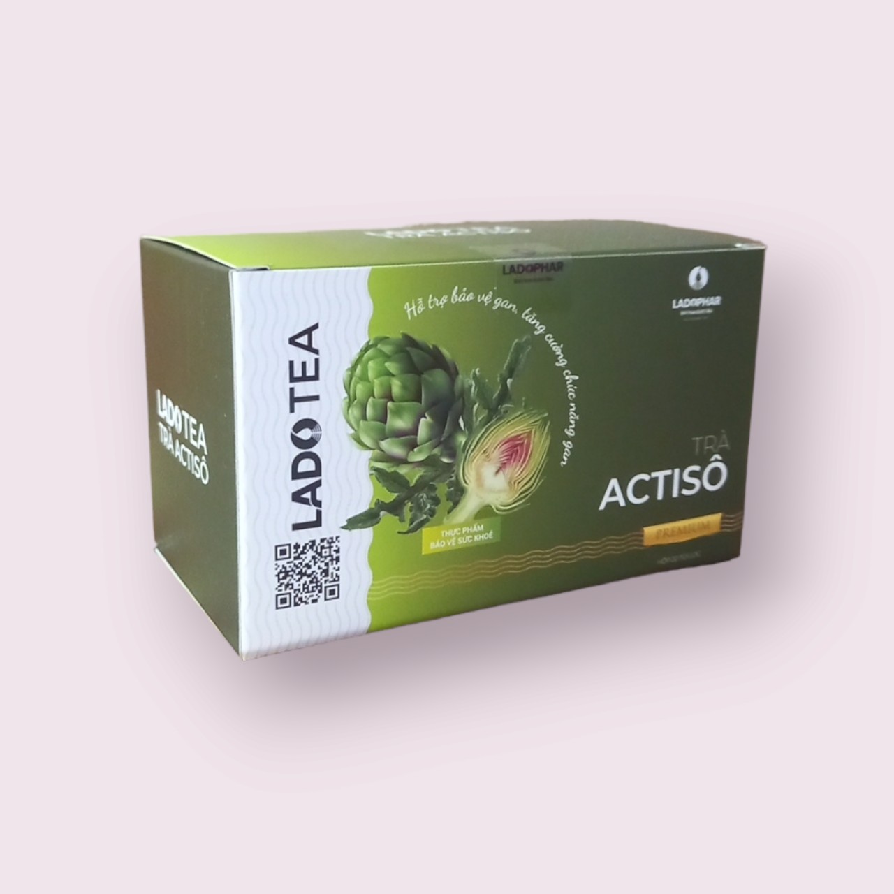Hình ảnh Trà Atiso Premium Ladophar Hộp 20 túi lọc Hỗ trợ mát gan, tăng tiết mật, lợi tiểu tặng 1 túi trà